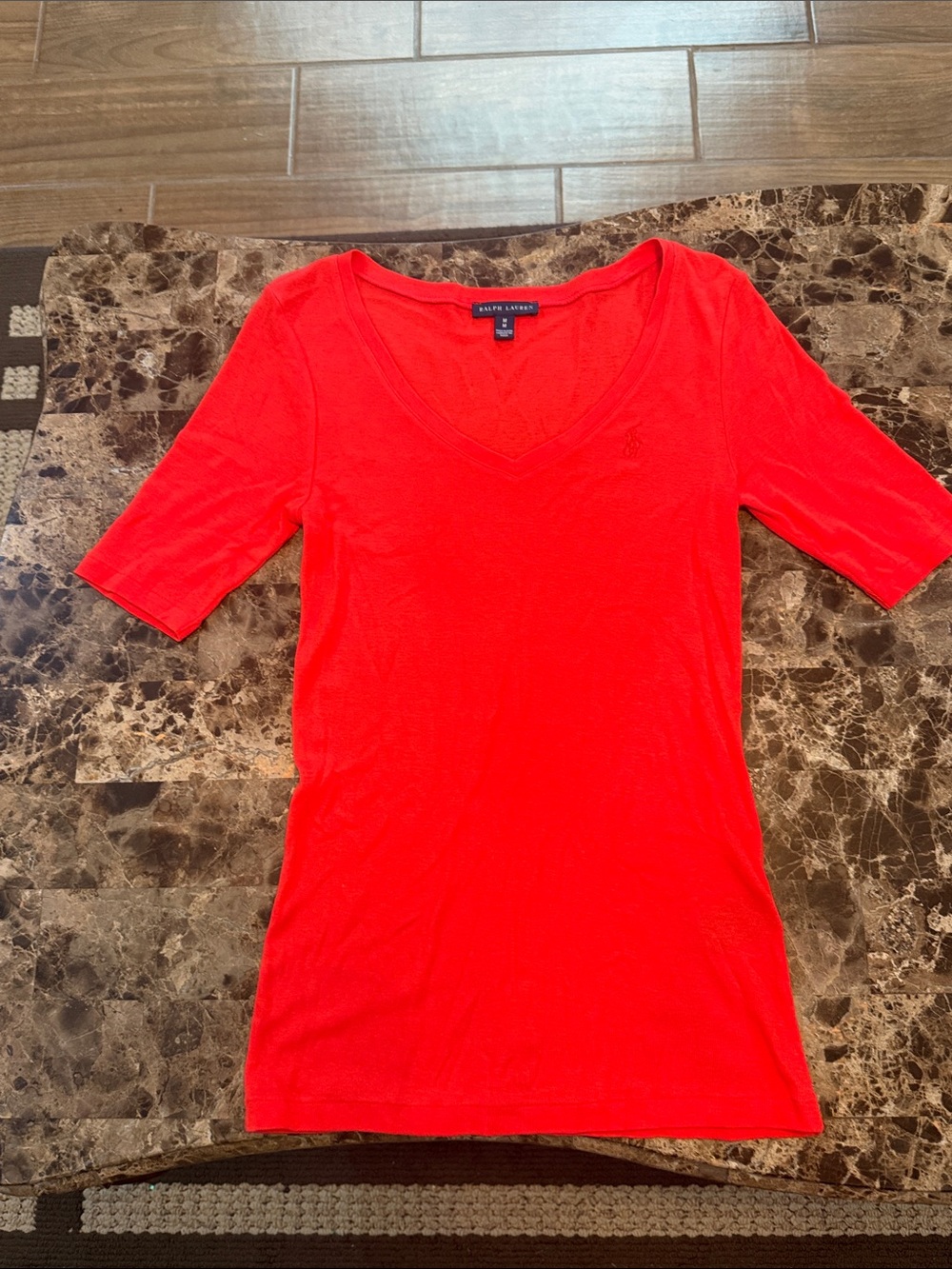 Ralph Lauren Bright Red V-Neck Short Sleeve Tee
